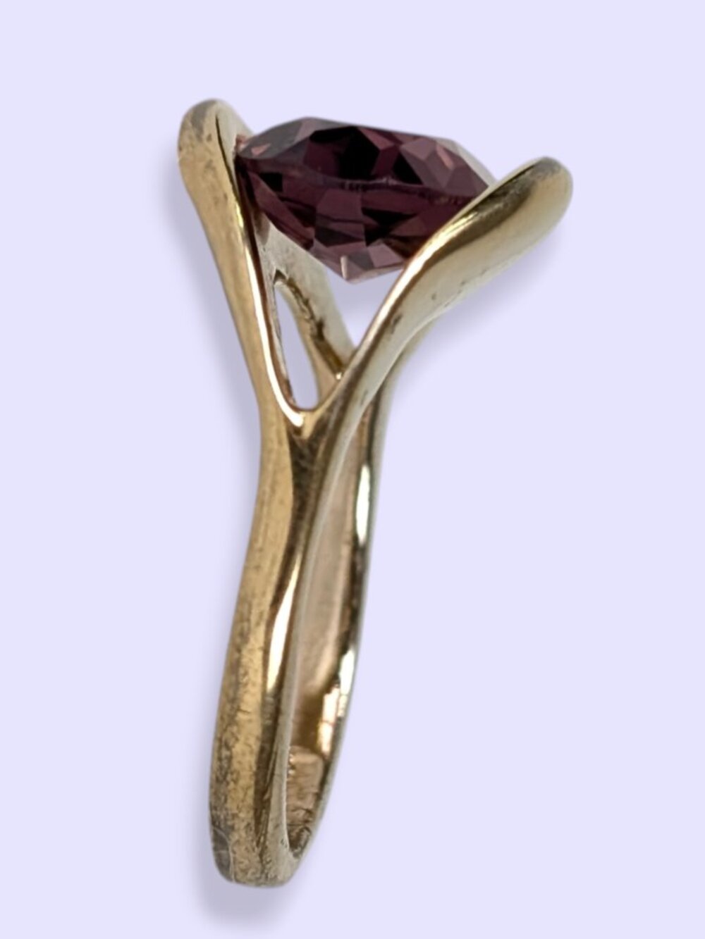 Vintage Joseph Esposito 14KTGE Purple Stone Ring - Picture 4 of 8
